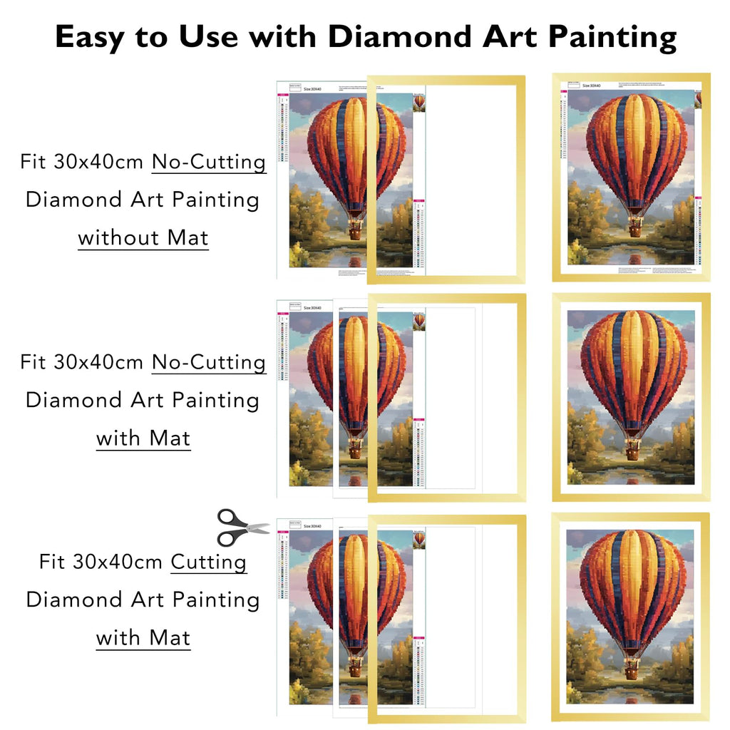 12x16 Picture Frame Set of 2 Gold With 10x14 Mat for 30 x 40cm Diamond Art Painting, Display Photo 10x14 or 12 x 16