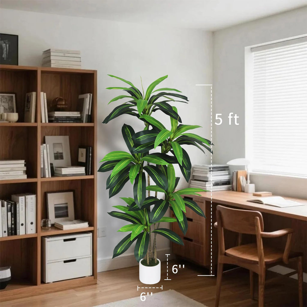 Dracaena Tree 5FT - Faux Indoor Tree with Pot