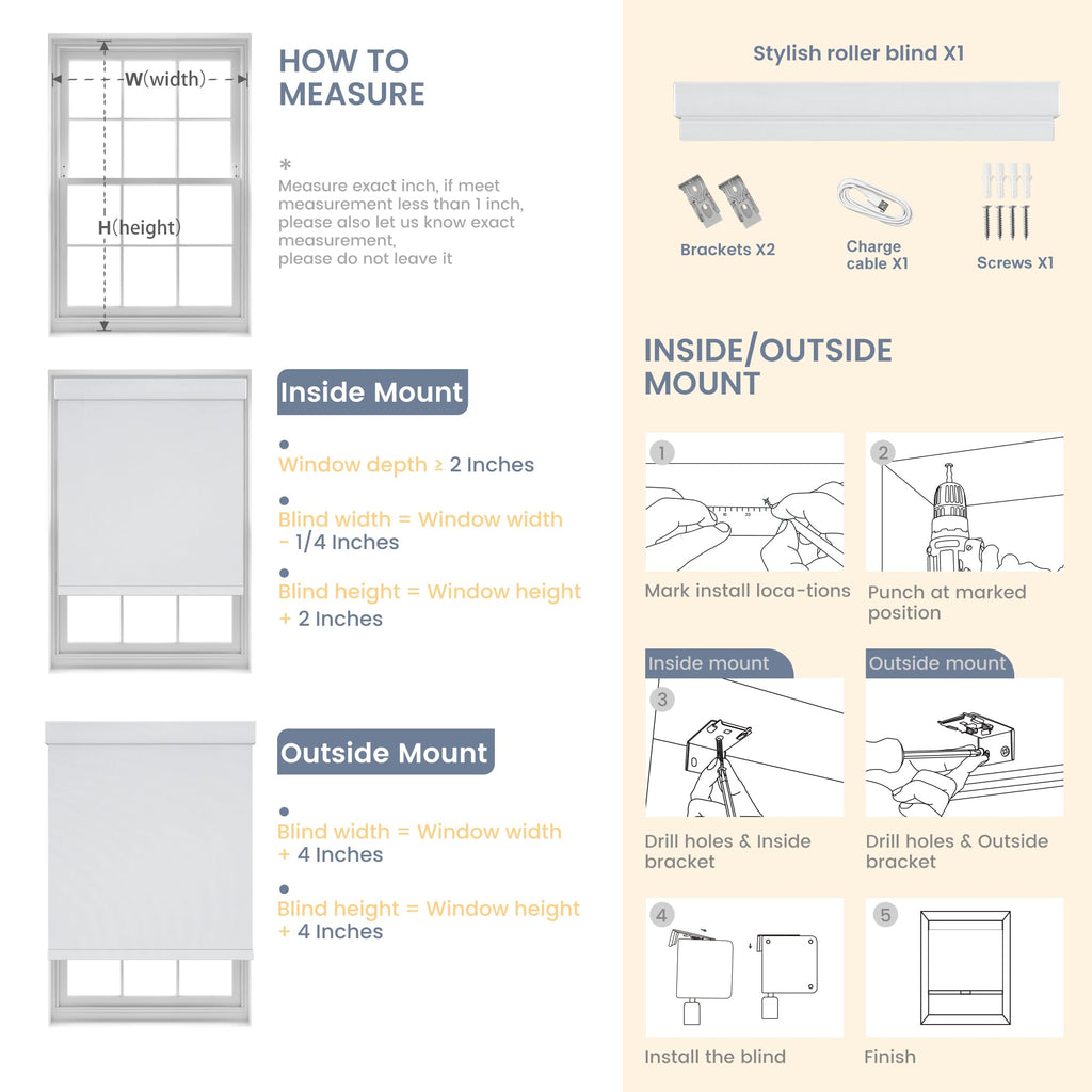 Motorized Roller Blinds - 100% Blackout Smart Electric Shades with Remote, Compatible with Alexa/Google Home/HomeKit