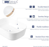 Bathroom Vessel Sink, Eridanus 18" x 13" White Vessel Sink Rectangular Bathroom Sink Porcelain Ceramic Vessel Sinks