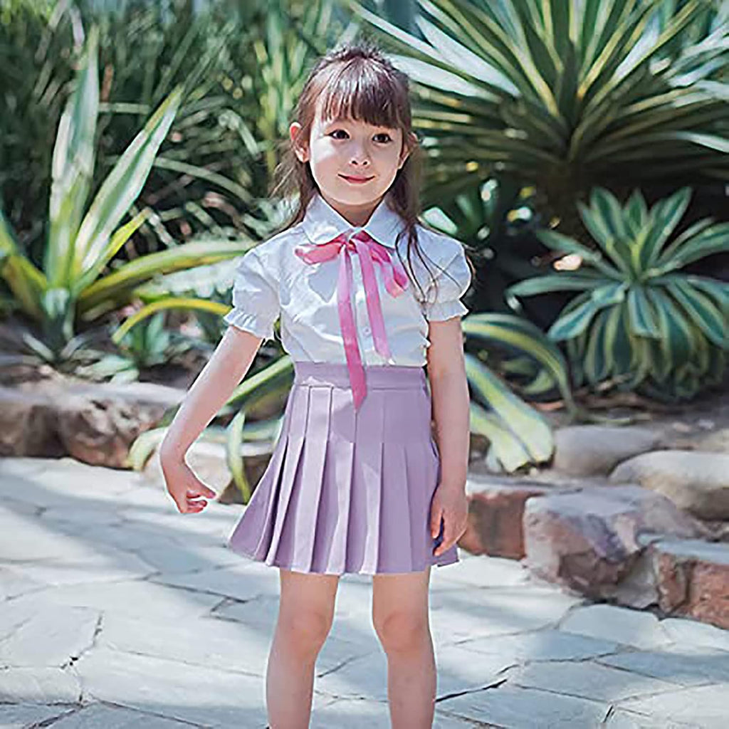 Girls Pleated Skirt with Shorts - Plaid Tennis Skorts & Solid School Uniform Skirts for Toddler/Big Kids