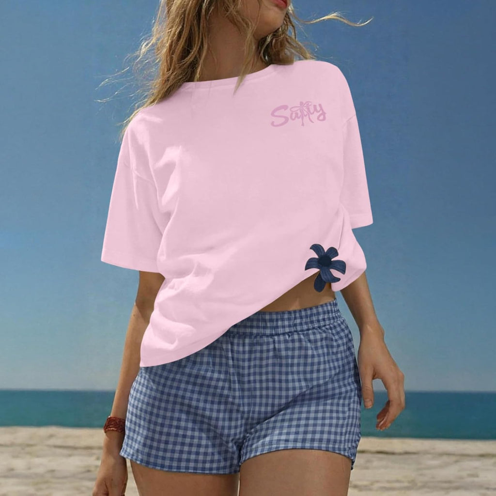 Beach Graphic Shirts for Teens Cute Hawaiian Shirts for Teen Girls Summer Tropical Salty Beachy Aesthetic Tee Tops