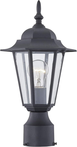 Outdoor Post Light, Pole Lantern, E26 Base 60W Max, Aluminum Housing Plus Glass, Wet Location Rated, ETL Qualified