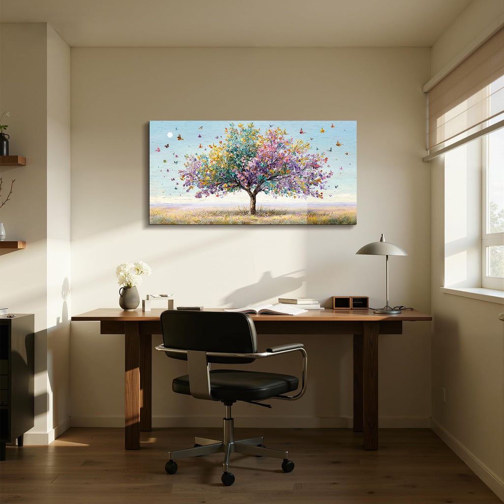 Butterfly Tree of Life Wall Art, Landscape Art Prints 20"x40"