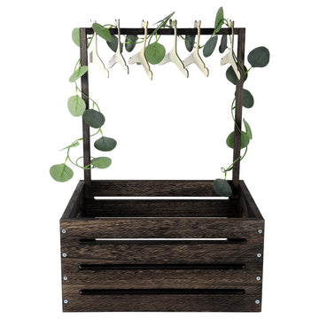 Wooden Baby Shower Crate Wardrobe, Gift Basket with Clothes Hanger