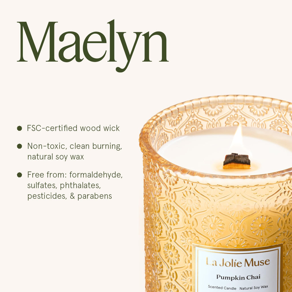 Pumpkin Chai Scented Candles, 19 oz Natural Soy Wax