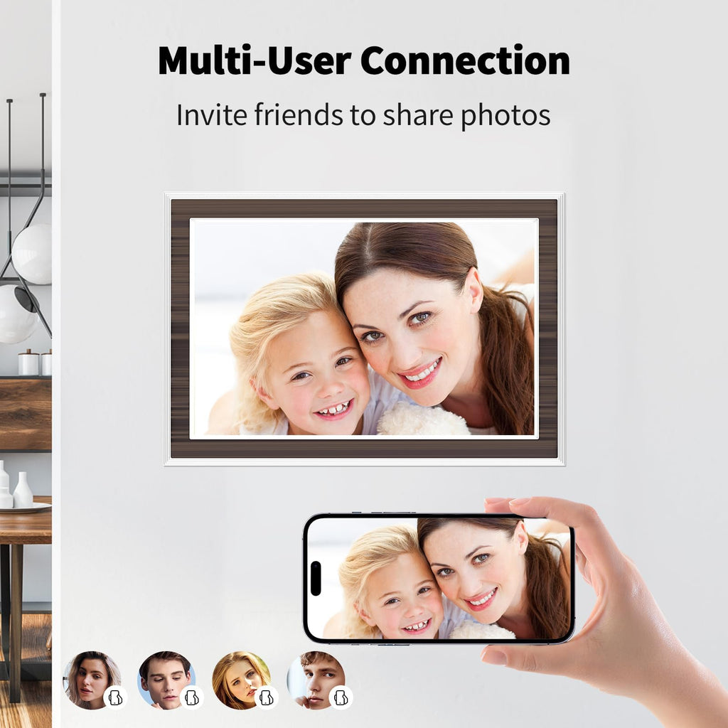 Digital Picture Frame 10.1 Inch, WiFi Digital Photo Frame with 16GB Storage, IPS HD Touchscreen, Instant Photo &