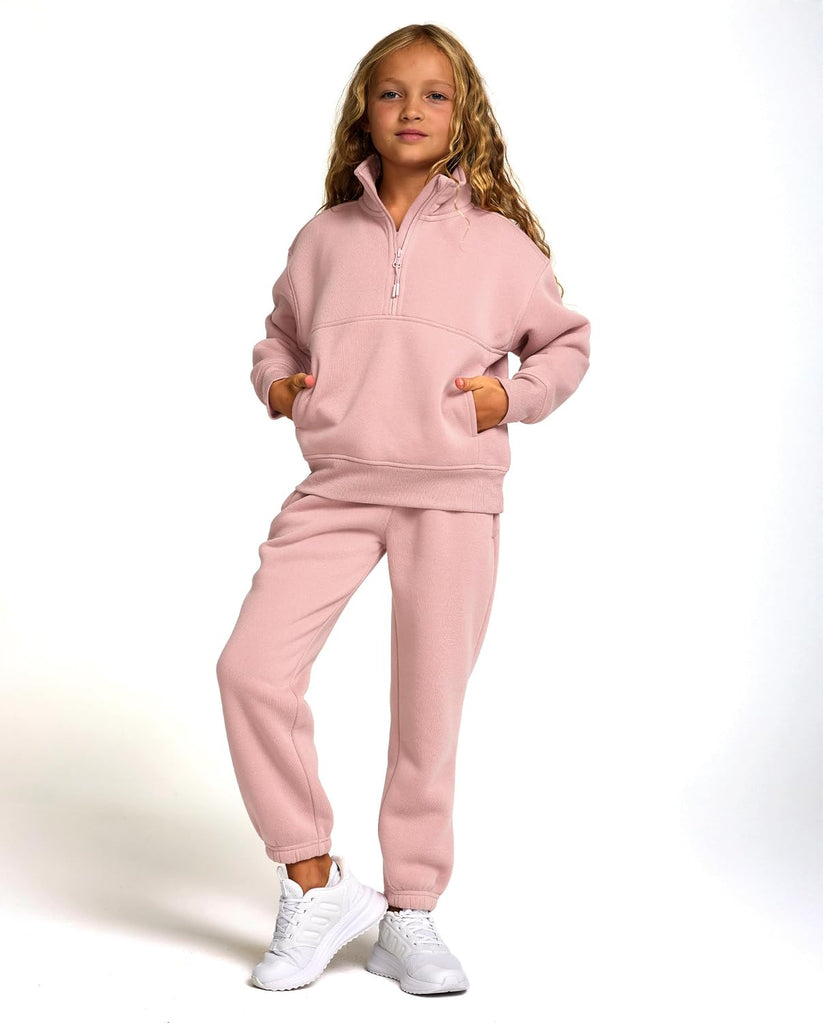Girls Sweatpants 3 Pack Fleece Athletic Joggers, Teen Sweat Pants with Zipper Pockets and Drawstring