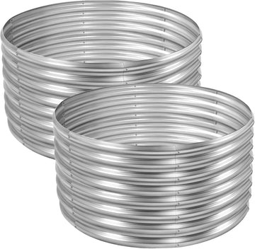 4×4×2ft Galvanized Raised Garden Bed Kit 2Pcs, Planter Raised Garden Beds Outdoor, Round Clearance Raised Garden Beds