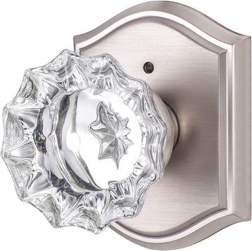 Premium Glass Door Knobs for Interior Doors, Bathroom Bedroom Door Knobs with Lock, Door Knobs Interior Brushed Nickel