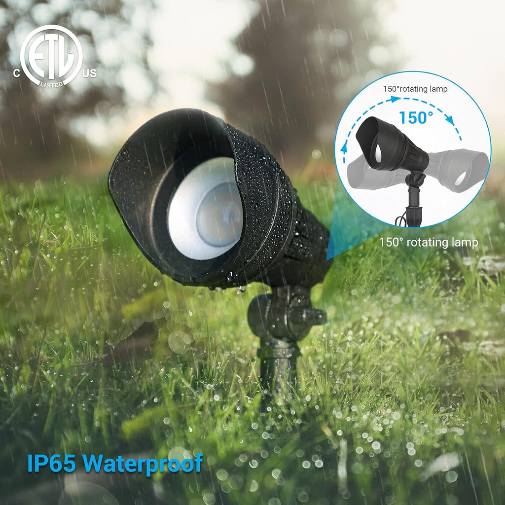 LED Low Voltage Landscape Lights, 14W 540LM 3000K 12V Aluminum Outdoor Spotlight, IP65 Waterproof Landscape Lighting