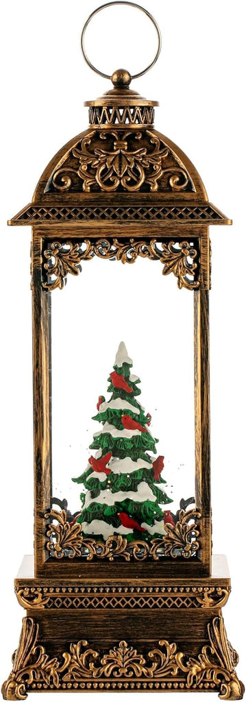 Rotating Christmas Tree Christmas Snow Globes Cardinal Music Water Glitter Lantern Holiday Decorations Gifts