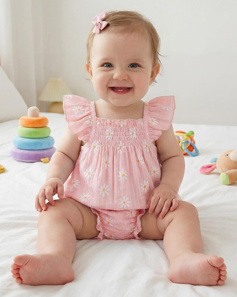Newborn Baby Girl Summer Clothes Infant Girl Outfits Sleeveless Ruffle Top and Bloomers Shorts Set 0 3 6