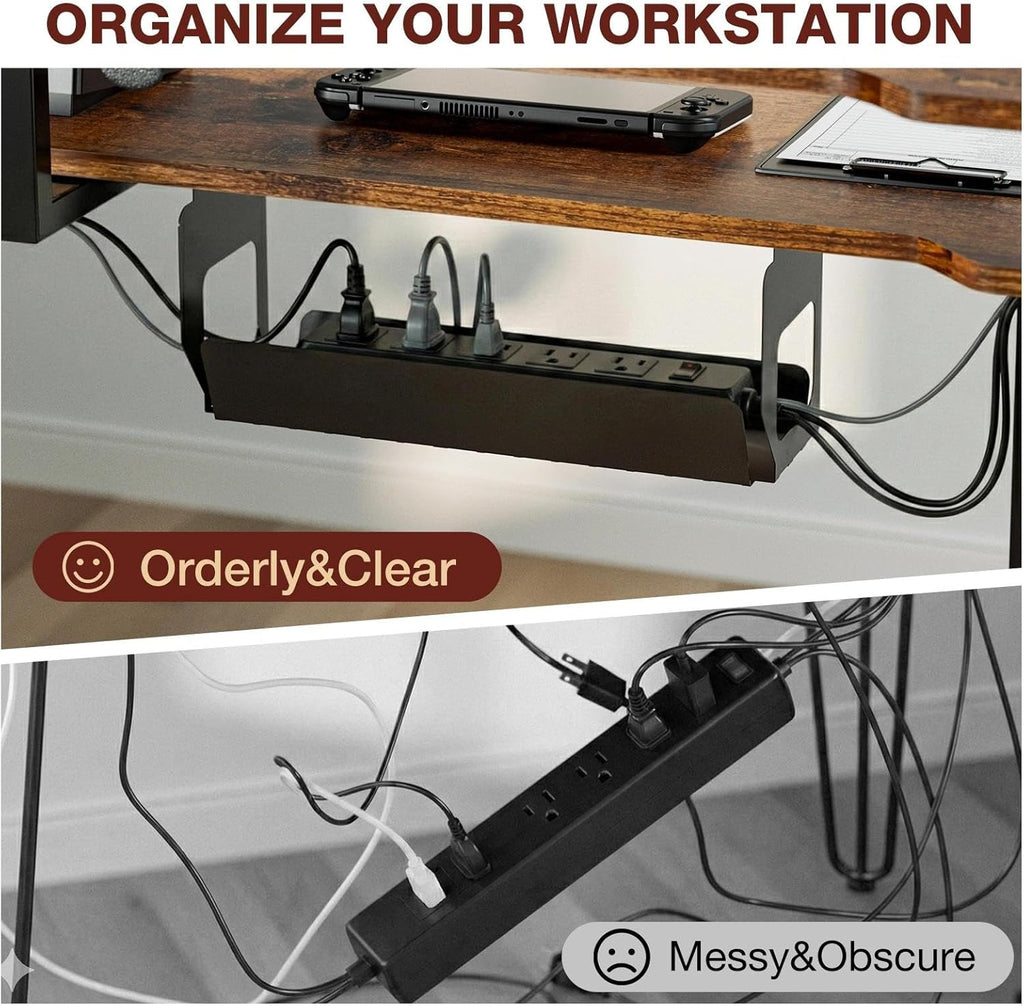 59 Inch L Shaped Standing Desk with Shelves and Keyboard, Electric Corner Standing Desk Adjustable Height, Sit Stand