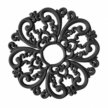 24" OD x 5" ID Black Ceiling Medallion 4-Piece Set