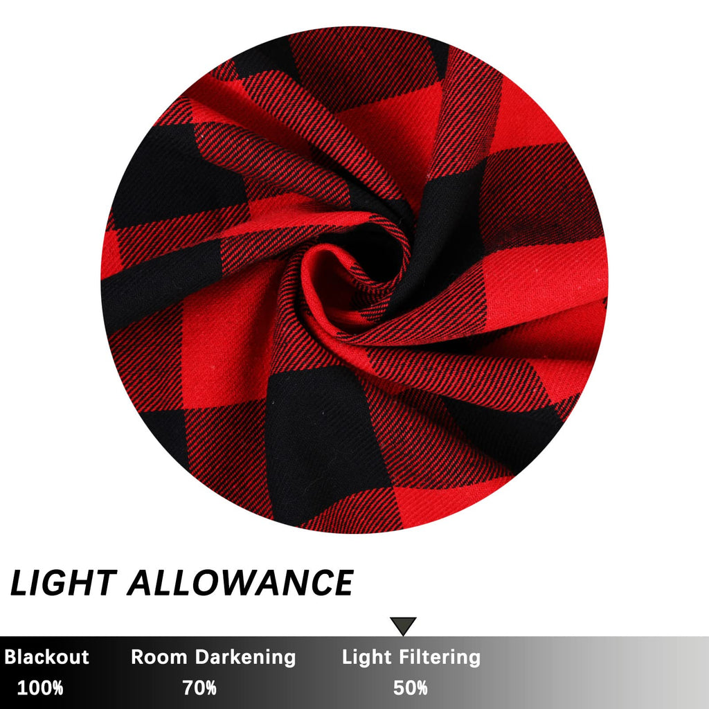 2 Pcs Buffalo Check Swag Curtains - 36 Inch Length, Rod Pocket, Half Small Cafe Window Curtains, Farmhouse Plaid