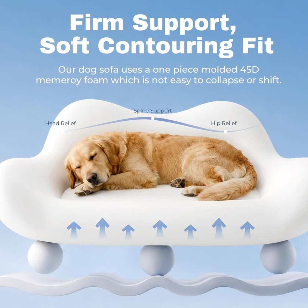 45D Orthopedic Memory Foam Dog Bed Sofa - One-Piece Molded Foam Pet Couch with Non-Slip Bottom, Suitable for Small