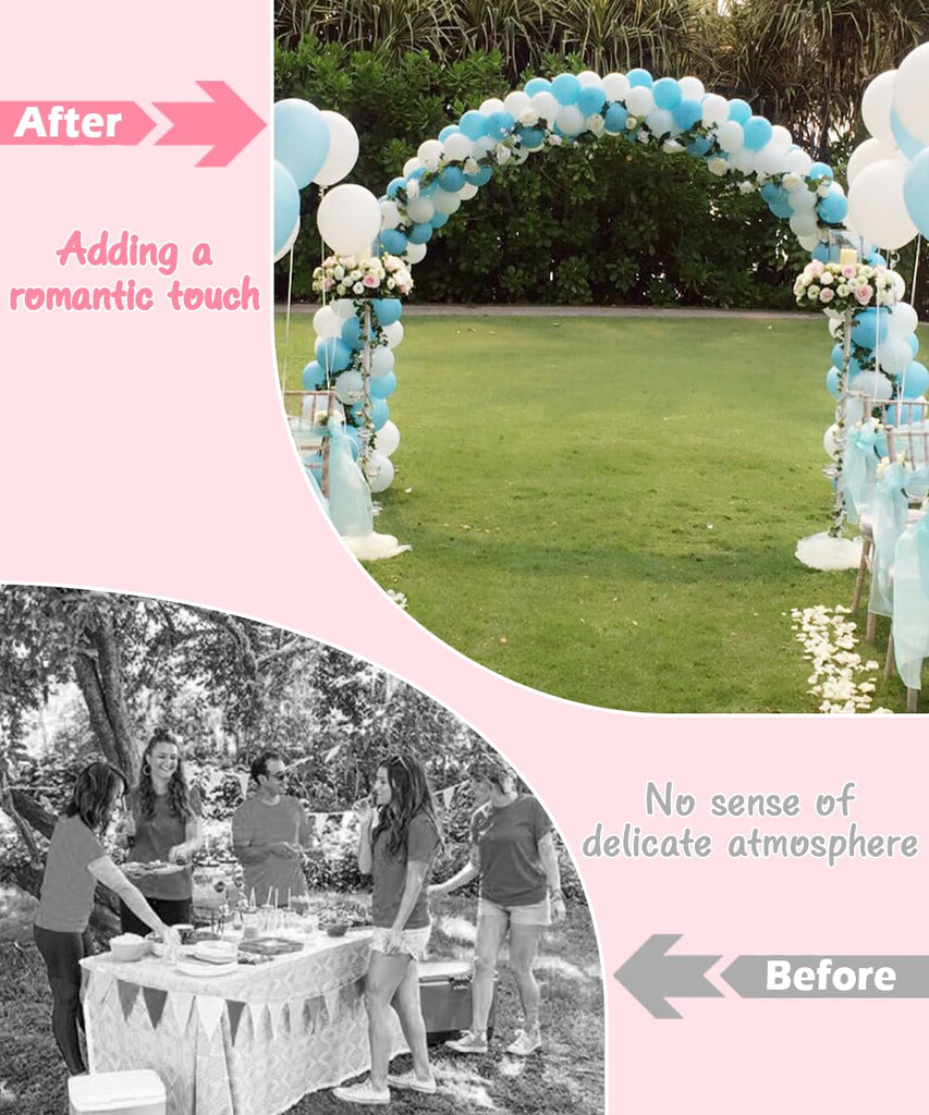 Metal 7Ft Wide 7.7Ft High, Wedding Arch Frame for Wedding Decorations, Balloon Arch Stand with Base for Ceremony
