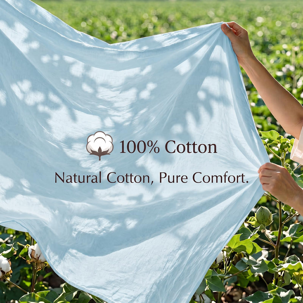 100% Cotton Duvet Cover Set Blue Ruffle Bedding Set Multi-Layers Ruffled Design Duvet Cover 3Pcs Soft Breathable