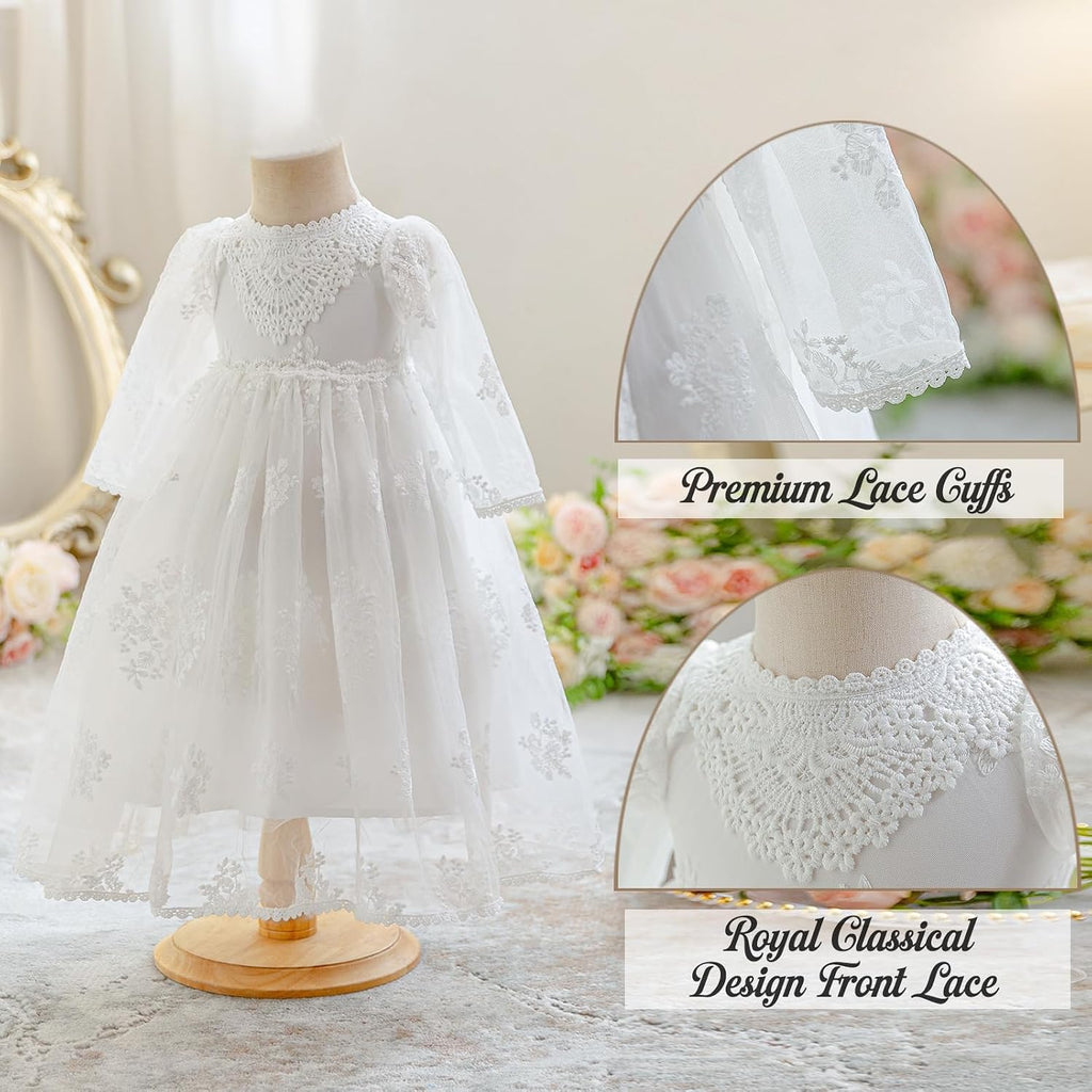 Flower Baby Girl Dresses Baptism Outfits with Shoes Set
