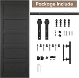 30" x 80" Barn Doors, Slding Barn Door Kit Wave Shape Door Panel with Hardware Kit Include, MDF Boar