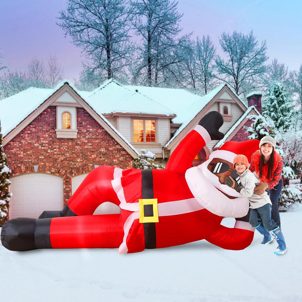 10FT Inflatable Santa, Christmas Inflatables Outdoor Yard Decor with Lights