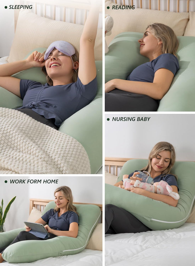 Pregnancy Pillow, U Shaped Pregnancy Pillows for Sleeping Cooling, 55 Inch Maternity Pillow for Pregnant Women, Body