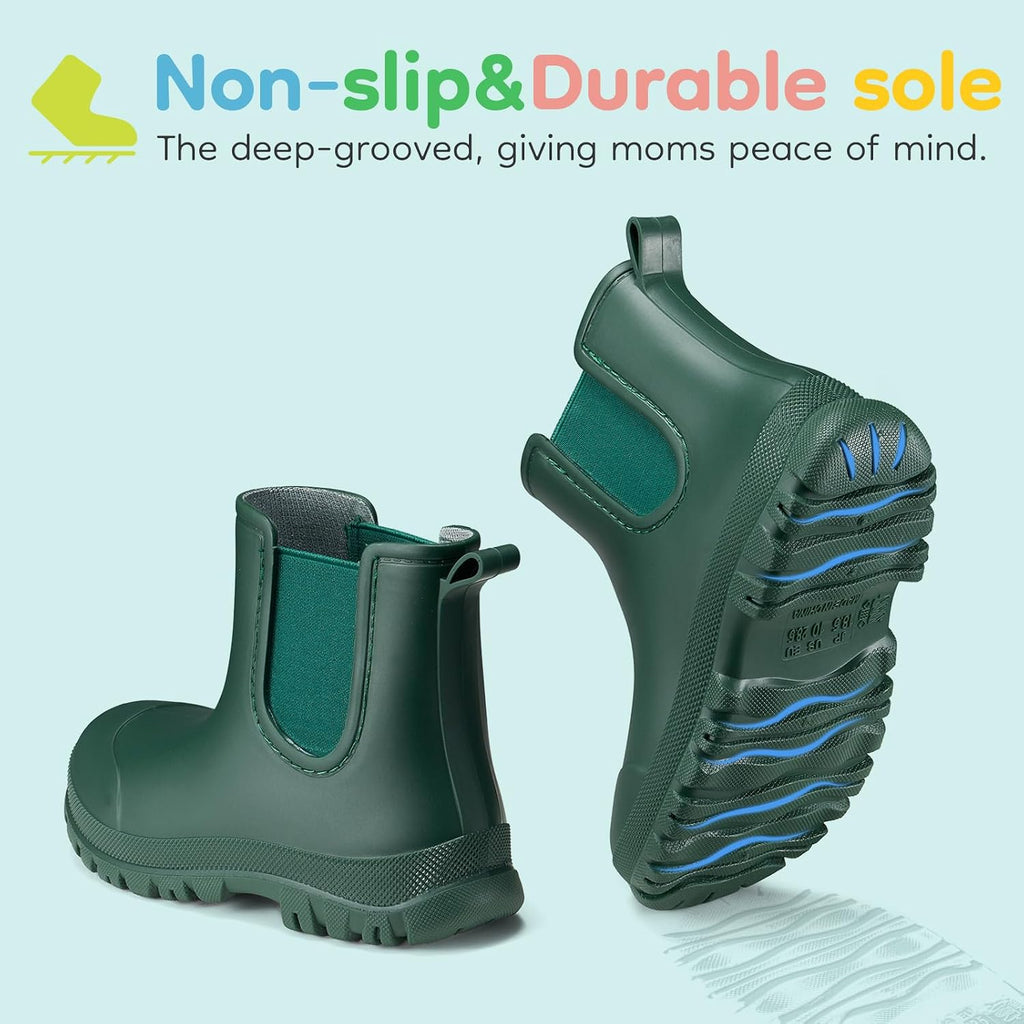 Toddler Rain Boots for Boys Girls Kids Waterproof Rubber Shoes
