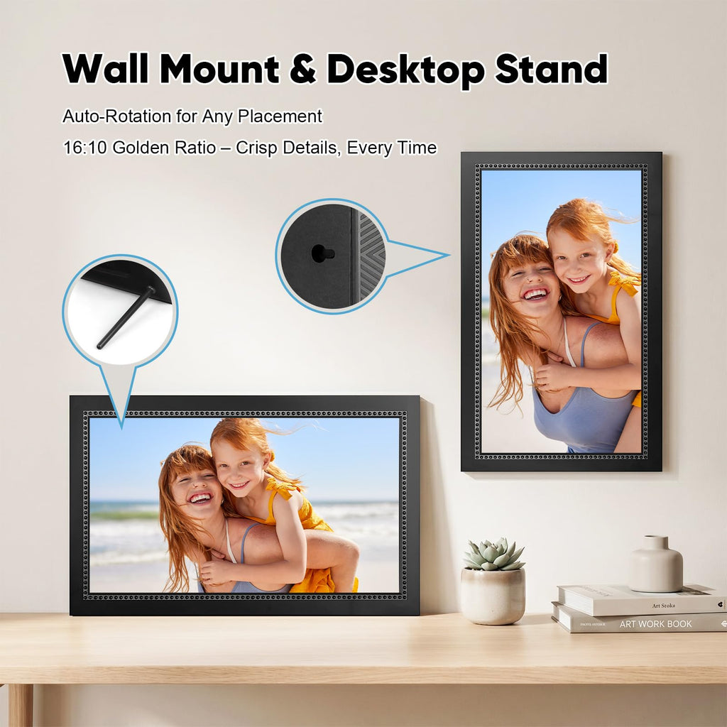 Digital Picture Frame 15.6 Inch Digital Photo Frame with 64GB Storage, 1920 * 1080 IPS FHD Touchscreen, WiFi Smart