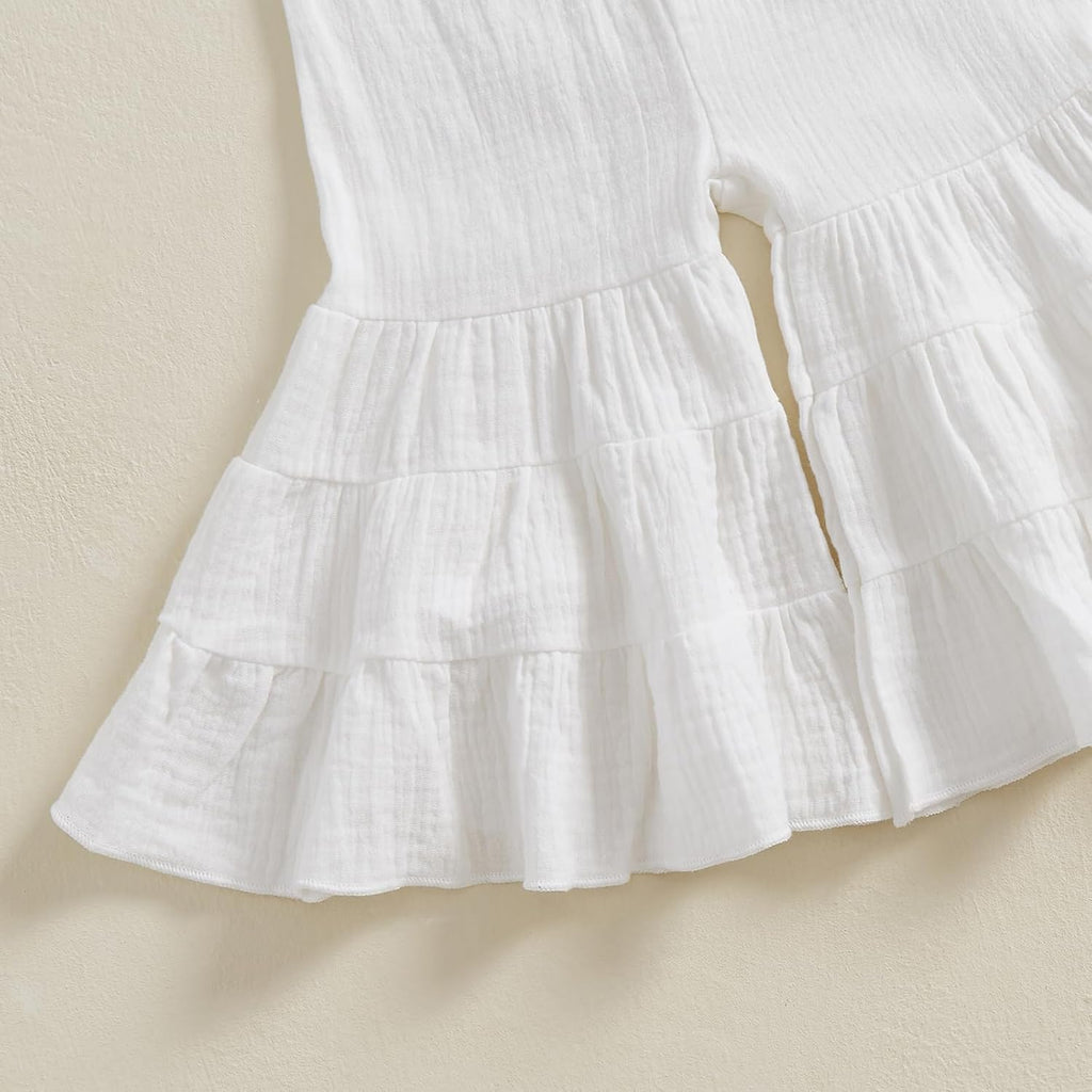 Toddler Baby Girl Smocked Outfit Halter Shirt Flared Pants Set