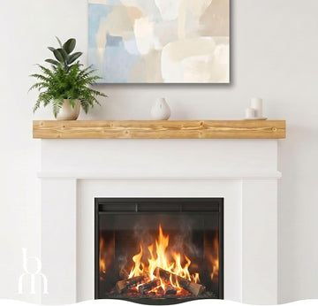Solid Wood Shelf, Floating Mantle for Living Room, Farmhouse Rustic Wood Mantel, Easy Wall Mount with Heavy-Duty