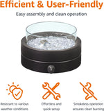 14-Inch Round Propane Fire Pit, 9000 BTU Portable Tabletop Fireplace with Glass Stones, Umbrella Hole Compatible for Outdoor Patio Tables, Gas Fire - Image 4