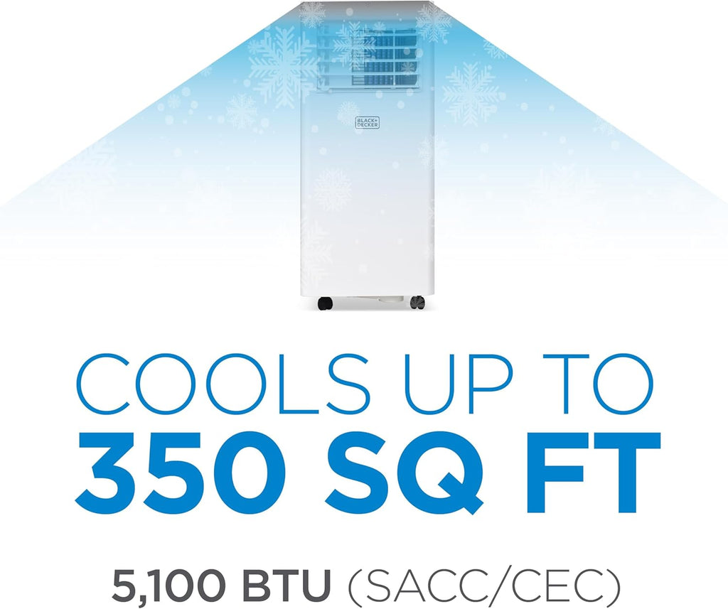 Portable Air Conditioner, 8,500 BTU (5,100 BTU SACC) for Rooms Up To 350 Sq. Ft.