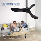 Inspired Maverick Style 36 Inch Solid Wood Black Ceiling Fan with Remote,Ceiling Fan no Light,6 Speeds,Noiseless,Reversible DC Motor,Modern Ceiling Fans without Lights for Bedroom Farmhouse Kids Room A101-B0DFTD9F71