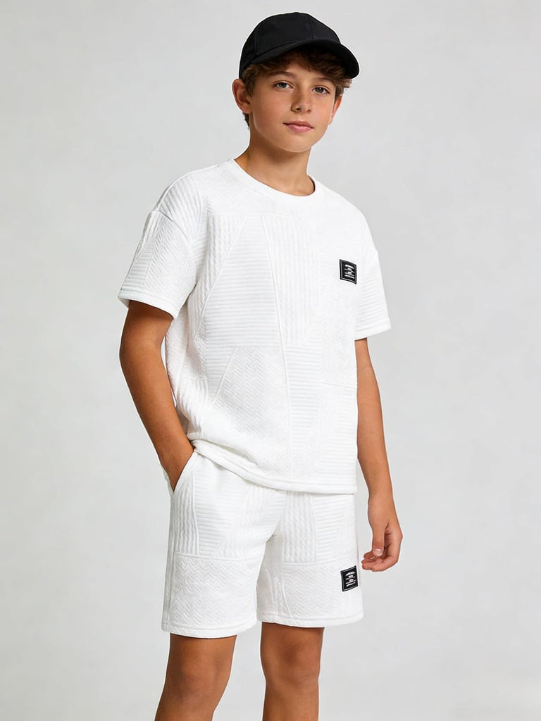 Tween Boys Clothes Summer Short Sleeve Top & Shorts Set Piece Casual Outfit
