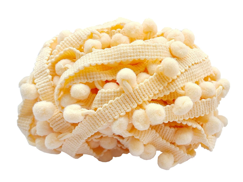 Pom Pom Trim 8 Yards 8mm Ball Fringe Trim for Sewing Accessory Decoration DIY Crafts (Beige, 8mm 180804)