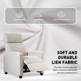 Recliner Chair Single Reclining Sofa Home Theater Seating with Lumbar Support and Padded Backrest for Living Room and