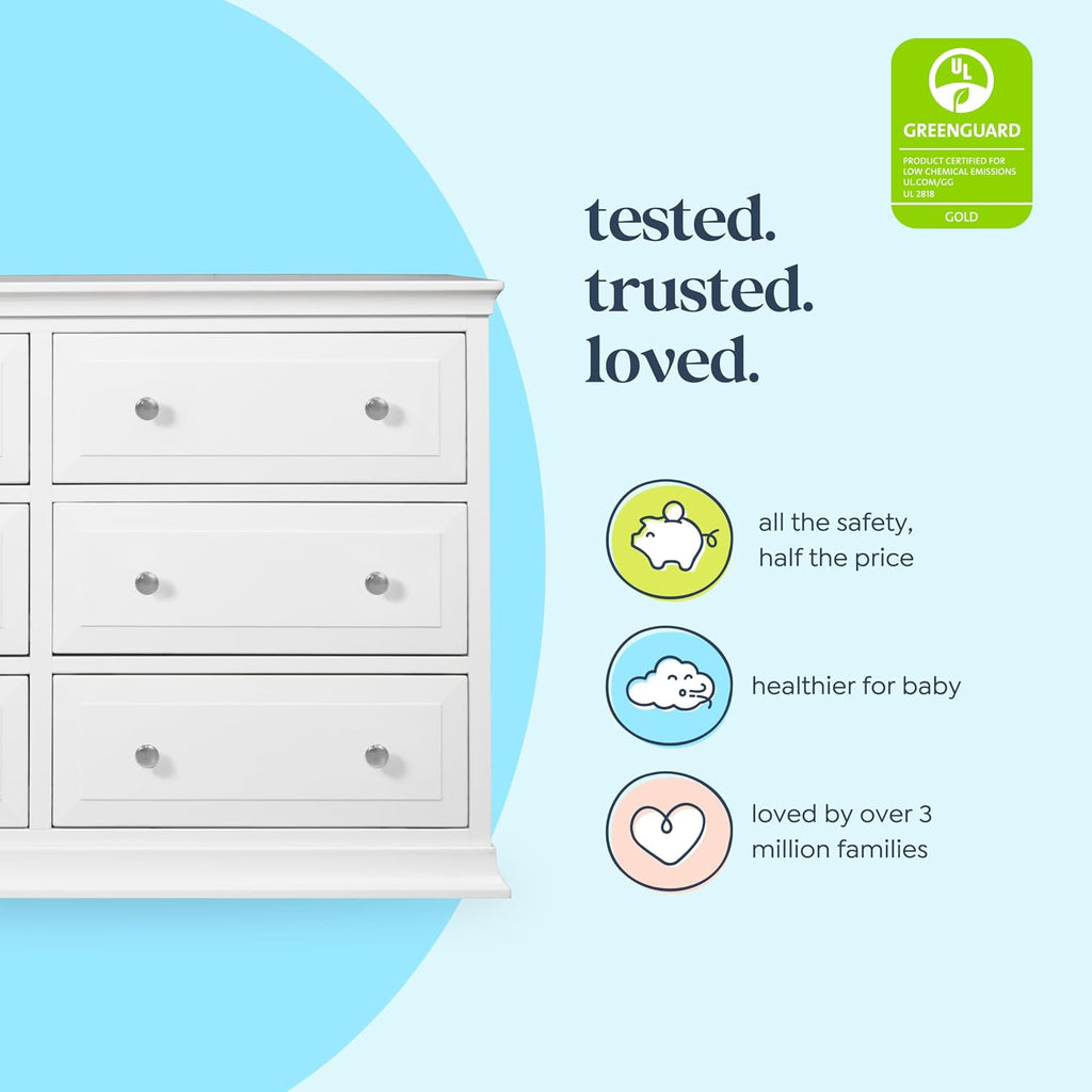 6-Drawer Double Dresser in White