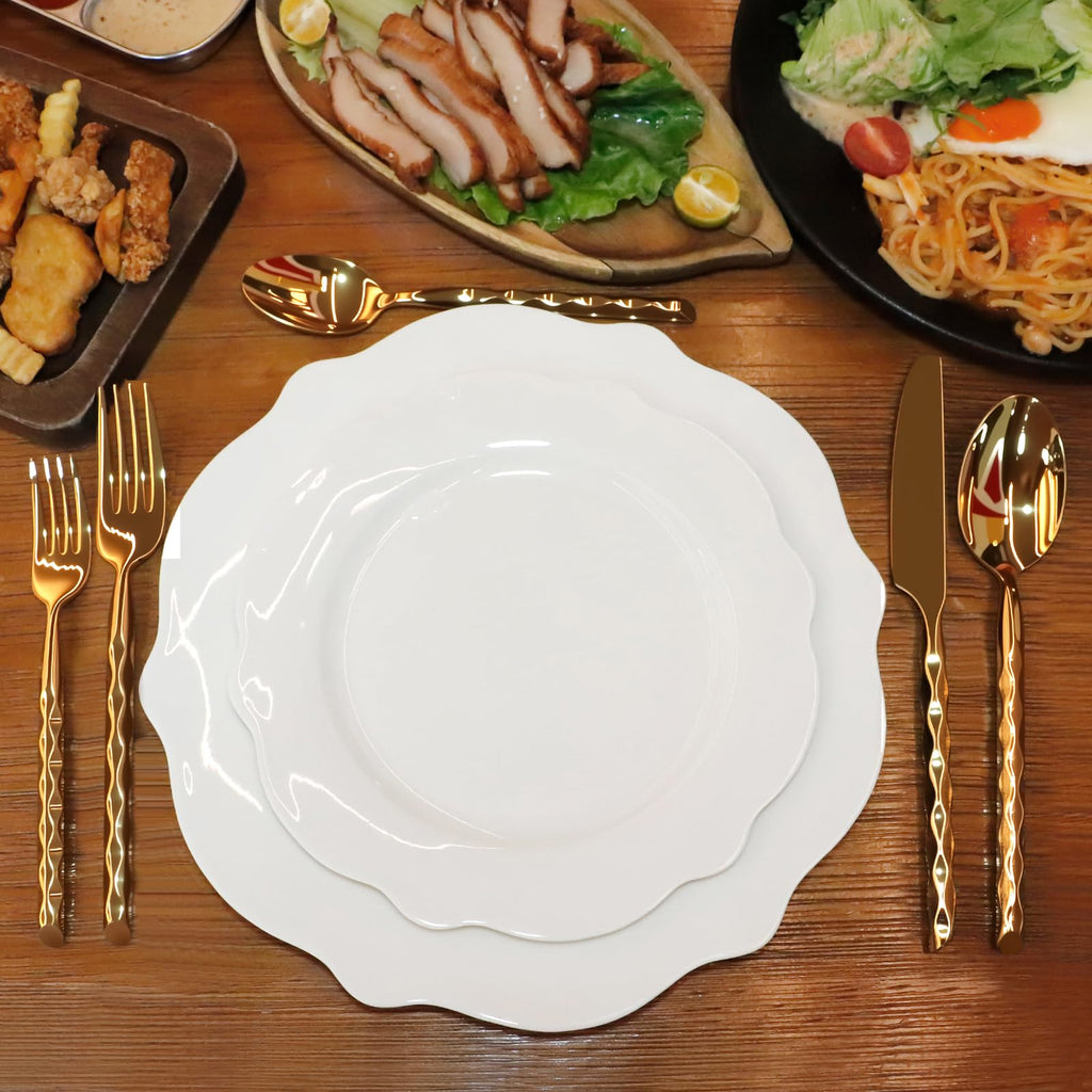 Gold Silverware Set Twisted Handle 40 Pieces Service for 8