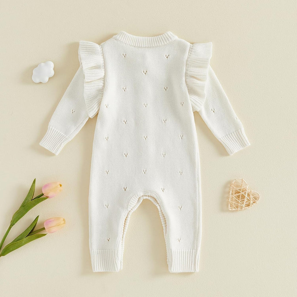 Newborn Girl Outfit Baby Sweater Knit Romper Jumpsuit