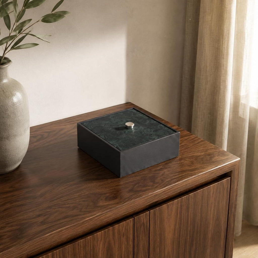 Storage Container Bamboo Leaf Storage Box Decorative Lidded Gift Box Wood Material Refined Look suitable for shelves