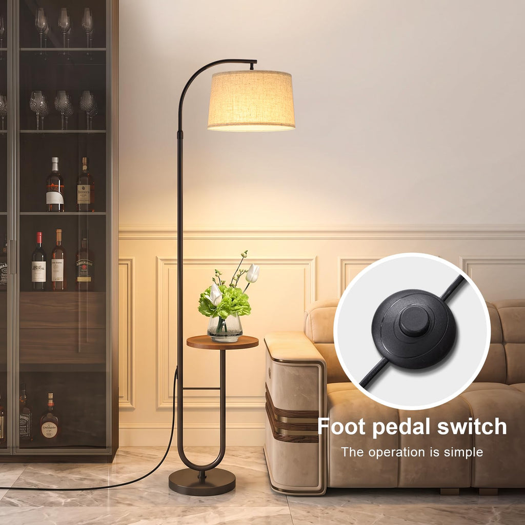 Modern Arc Floor Lamp, Adjustable Height, 3-Color Bulb