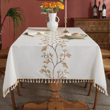 Cotton Linen Waterproof Tablecloth for Dining Table Farmhouse Kitchen Rectangle Table Cloth Coffee W