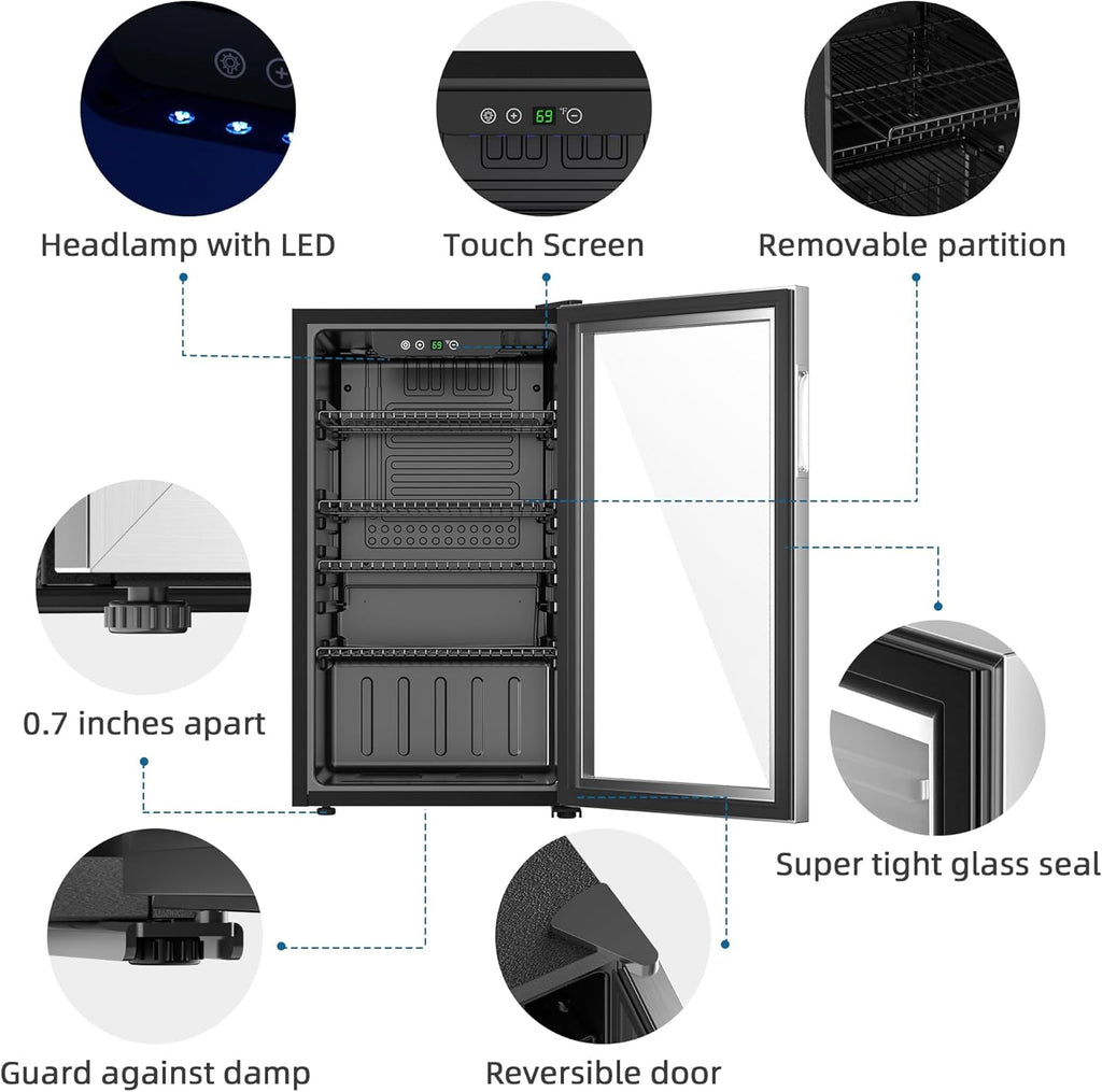 Compact Freestanding Beverage Refrigerator