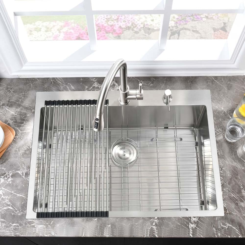 27x22 Drop In Stainless Steel Top Mount Sinks Single