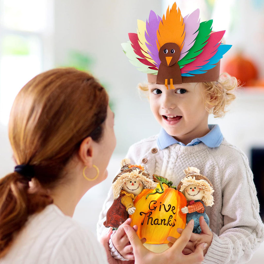 Thanksgiving Decor, Resin Scarecrow Pumpkin Fall Decorations