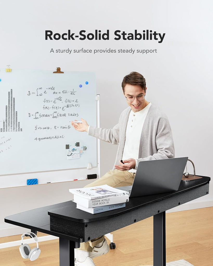 48″ x 24″ Electric Standing Desk with 2 Drawers, C-Clamp Mount Compatible, Height Adjustable Computer Desk