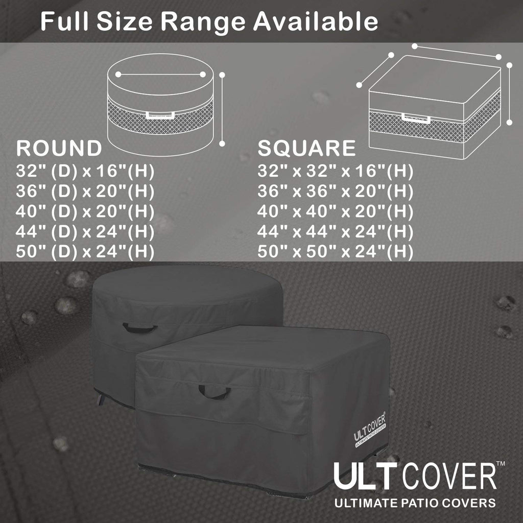 Waterproof Round Patio Fire Pit Table Cover 32 inch, Black