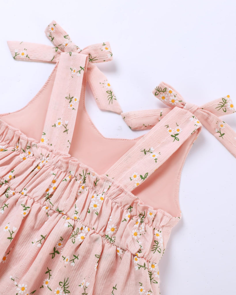 Toddler Girls Clothes Linen Floral Ruffle Clothing Summer Outfits