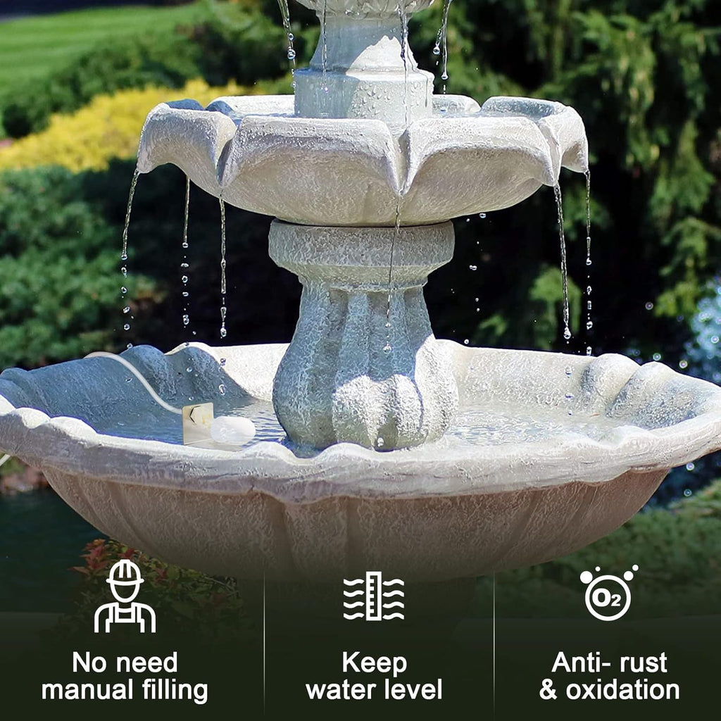 Water Fountain Auto Fill System, Water Leveler Float Valve Kit, 1/4 Tube with Adjustable Arm Fountains, Gardens, Ponds